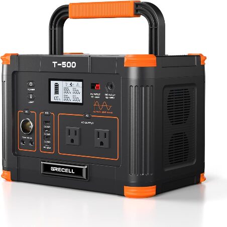 GRECELL Portable Power Station 500W, 519Wh/140400mAh