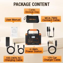 GRECELL Portable Power Station 500W, 519Wh/140400mAh