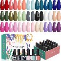 24 PCS Gel Nail Polish Set, Spring 21 Colors 8ml