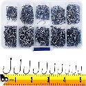 300PCS Steel Barbed Fishing Hooks
