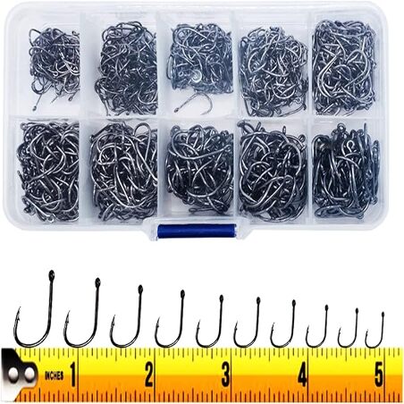 300PCS Steel Barbed Fishing Hooks