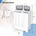 Portable Washing Machine, Twin Tub 20 Lbs Capacity