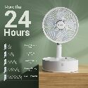 Foldable Floor Fan, 10" Rechargeable Portable Standing