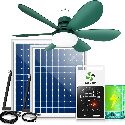 ecoCalm Solar Fan with Lights and Battery, 20"