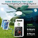 ecoCalm Solar Fan with Lights and Battery, 20"