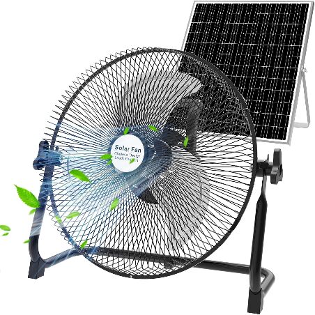 Battery Powered Fan,Wireless Rechargeable Fan with 20W Solar Panel