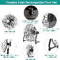 Battery Powered Fan,Wireless Rechargeable Fan with 20W Solar Panel
