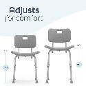 Bath Chair with Back, Shower Chair has Height Adjustable Legs