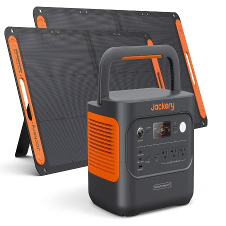 Jackery Solar Generator 2000 v2 with 2X Solar Saga 100W