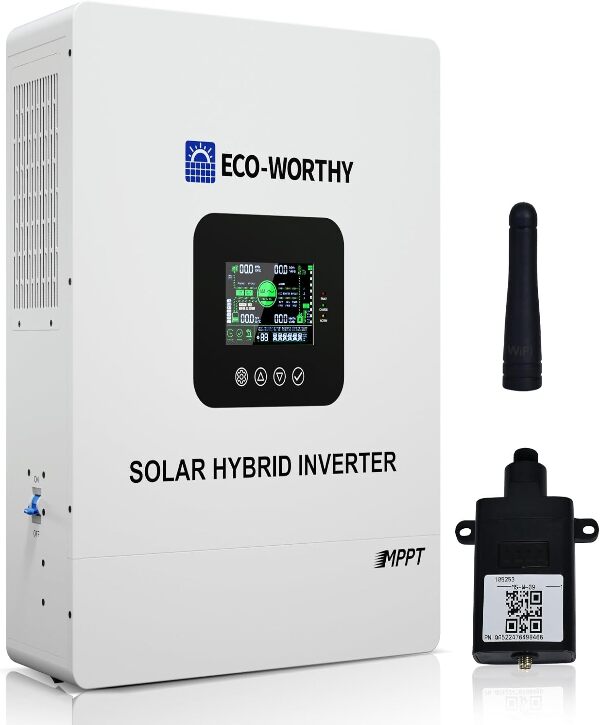 ECO-WORTHY 5000W Solar Hybrid Inverter Charger,Single Convert 48V DC to 120V AC, Multi-Parallel for 240V Output
