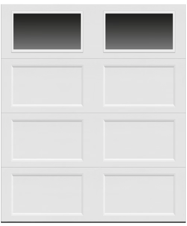 Steel 9 ft. x 7 ft. 6.3 R-Value Insulated White Garage Door with Plain Windows