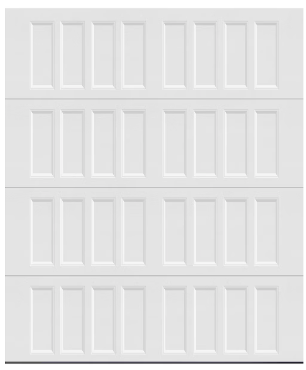 Steel 9 ft. x 7 ft. R-value 6.3 Insulated Solid White Garage Door