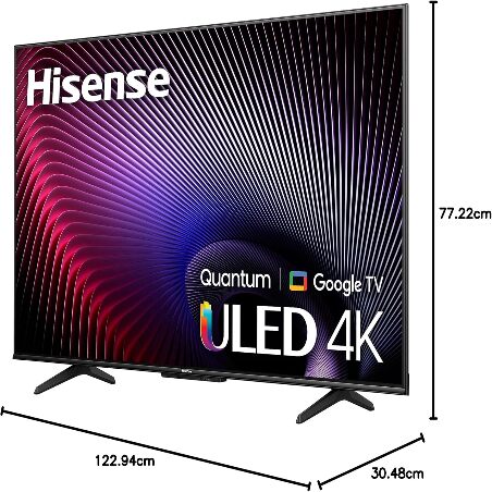 Hisense  65 QLED 4K UHD Google TV with 4K AI Upscaler,