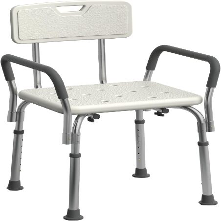 Shower Chair Bath Seat with Padded Armrests and Back
